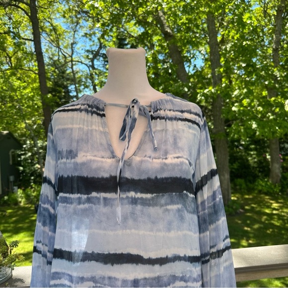 Bell Dahl Tie Dye Flowy Blue Summer Blouse Top XS - Picture 4 of 8